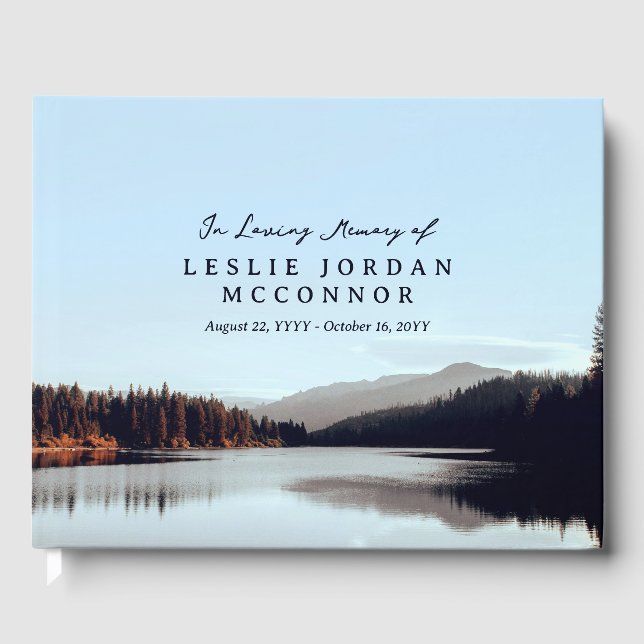 Ruhiger Bergsee im Locarno Gästebuch (Vorderseite)