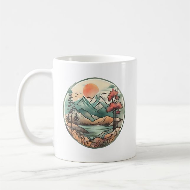 Ruhiger Bergsee Kaffeetasse (Links)