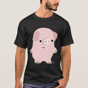 Ruhiger Cartoon Pig benutzerdefinierter T - Shirt
