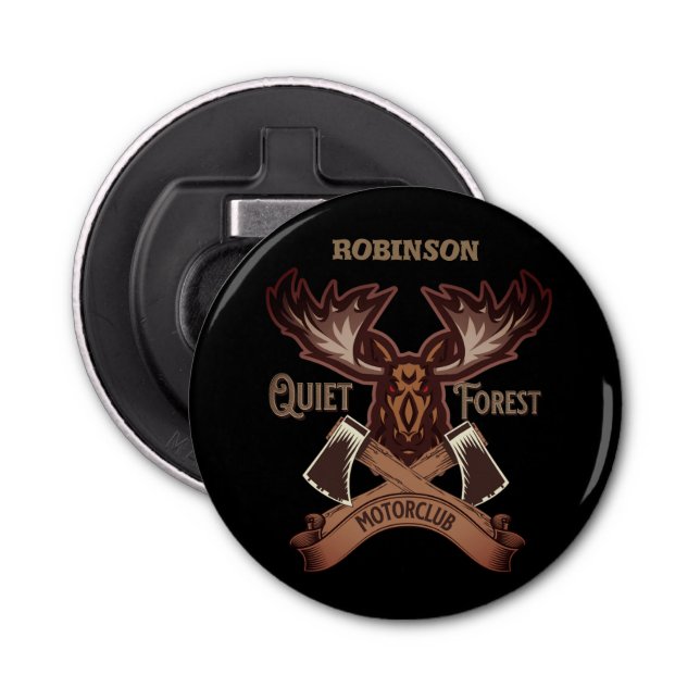 Ruhiger Forest Motorclub, Cooler Bike Papa persona Flaschenöffner (Vorderseite)