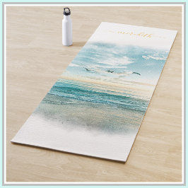 Ruhiger Friedlicher Ozean Ufer Sonnenname Yogamatte