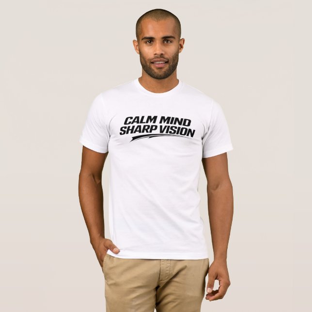 RUHIGER GEIST SCHARFER BLICK Minimaler Streetwear- T-Shirt (Vorne ganz)