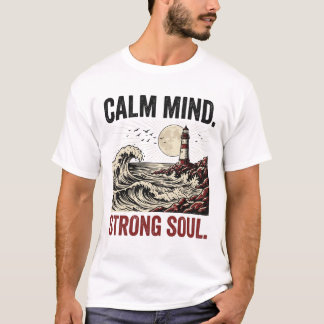 Ruhiger Geist Starke Seele Motivierendes Ästhetisc T-Shirt