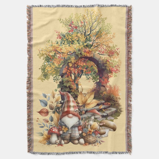 Ruhiger Herbstgarten mit Gnome Decke (Vorderseite Vertikal)