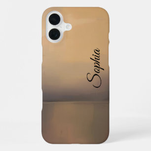 Ruhiger Horizont – Sanfte Abstrakte Landschaftskun iPhone 16 Plus Hülle