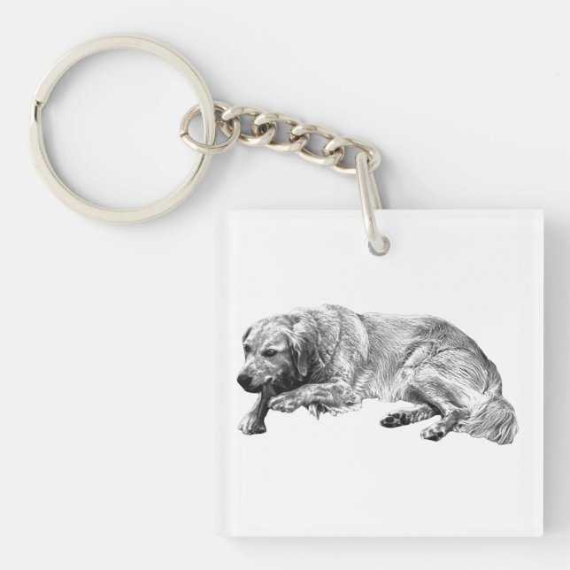 Ruhiger Hund Schlüsselanhänger (Vorderseite)