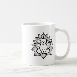 Ruhiger Katzenlotosblumen-Yoga-Meditations-Enthusi Kaffeetasse