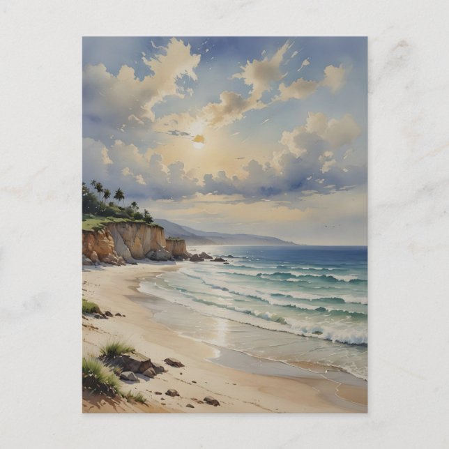 Ruhiger Küstensunrise Postkarte (Vorderseite)