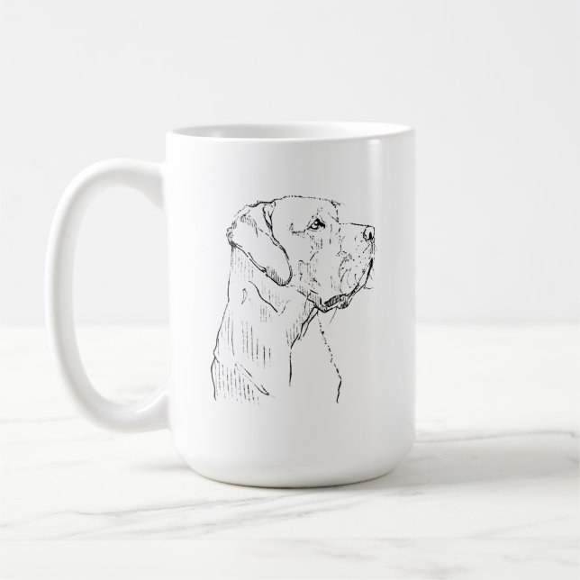 Ruhiger Labrador Retriever Becher, Minimalistische Kaffeetasse (Links)