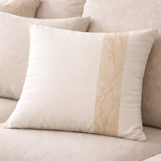 Ruhiger Marmorstreifen Kissen (Soft marble meets ivory space for calm rooms with structure)