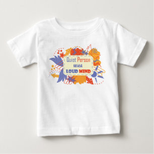 Ruhiger Mensch mit lauter Gedanken blau gelb Baby T-shirt