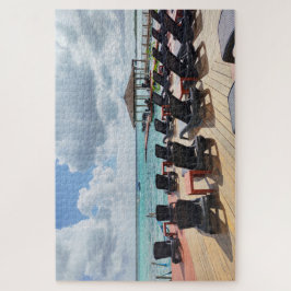 Ruhiger Morgen am Meer – Friedliche Küstenpromenad Puzzle