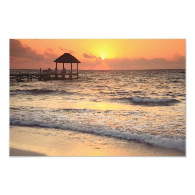 Ruhiger Morgen Sonnenaufgang über dem Karibischen  Fotodruck (Vorne)