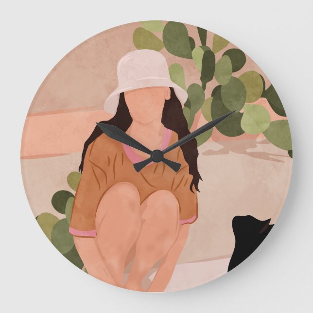 Ruhiger Nachmittag Große Wanduhr (Vorderseite)