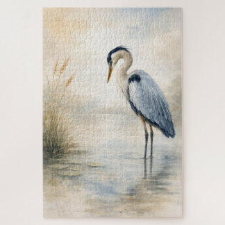 Ruhiger Reiher im Sumpf | Blaues Reiher | Puzzle