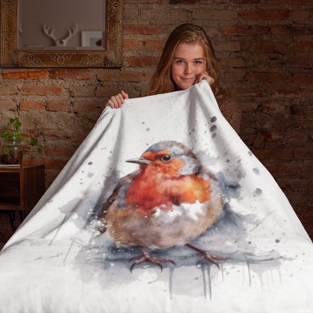 Ruhiger Robin, individuell Fleecedecke (Von Creator hochgeladen)