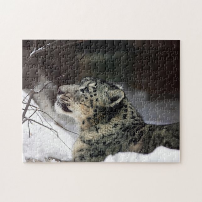 Ruhiger Schneeleopard Puzzle (Horizontal)