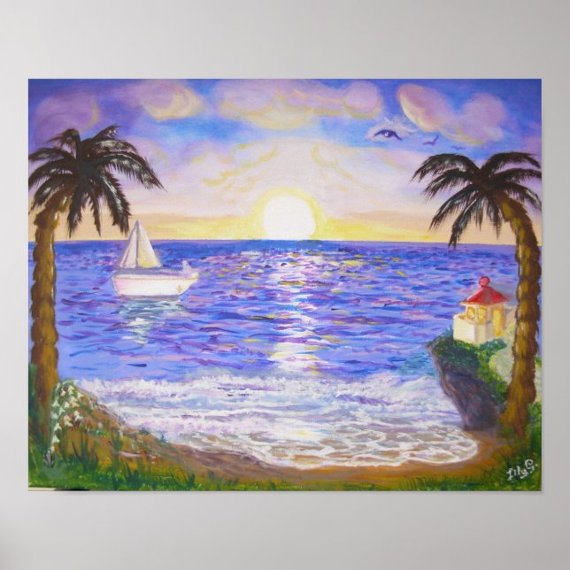 Ruhiger Sommer am Strand Poster (Vorne)