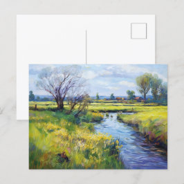Ruhiger Sommerstrom in Havelland Landschaft Postkarte