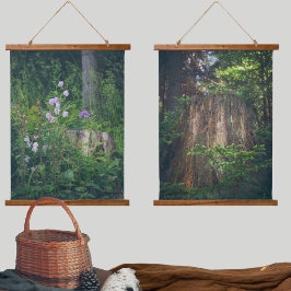 Ruhiger Sommerwald Wandteppich Mit Holzrahmen