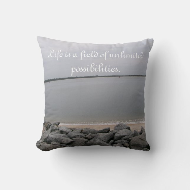 Ruhiger Strand Reversible Pillow Kissen (Vorderseite)