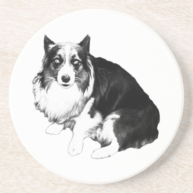 Ruhiger Tisch, ruhiger Corgi Getränkeuntersetzer (Vorne)