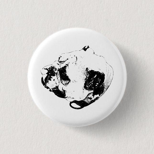 Ruhiger treuer Blick Button (Vorderseite)