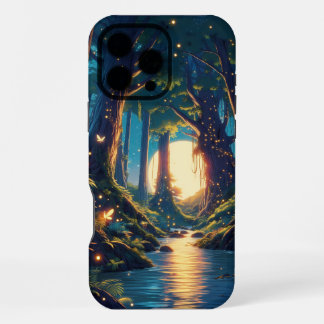 Ruhiger Wald mit alten Bäumen und Mond-Design iPhone 16 Pro Max Hülle