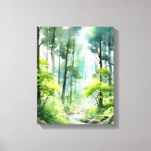 Ruhiger Waldstrom Leinwanddruck