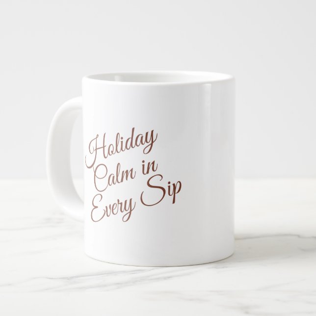 Ruhiger Winterbecher – Cozy Minimal Design Jumbo-Tasse (Vorderseite Links)