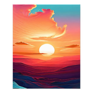 Ruhiger Wüste Sonnenuntergang Fotodruck