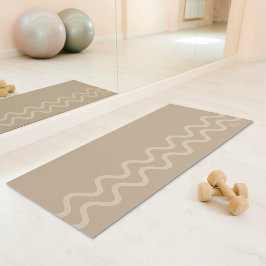 Ruhiges Beige Modernes Minimal Wellenlinien Mit In Yogamatte