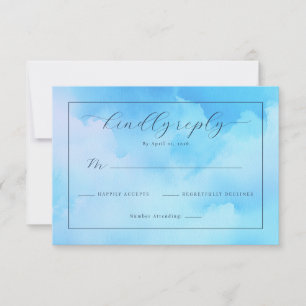 Ruhiges Blau Aquarell RSVP Karte