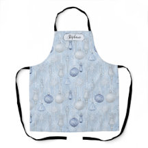 Ruhiges Blau Silber Ornamente Muster Personalisier
