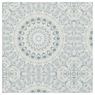Ruhiges Blau- und Grün-Mandala-Musterdesign Stoff