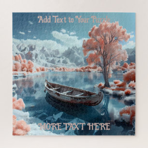 Ruhiges Fischerboot auf dem Fuji-Berg Puzzle