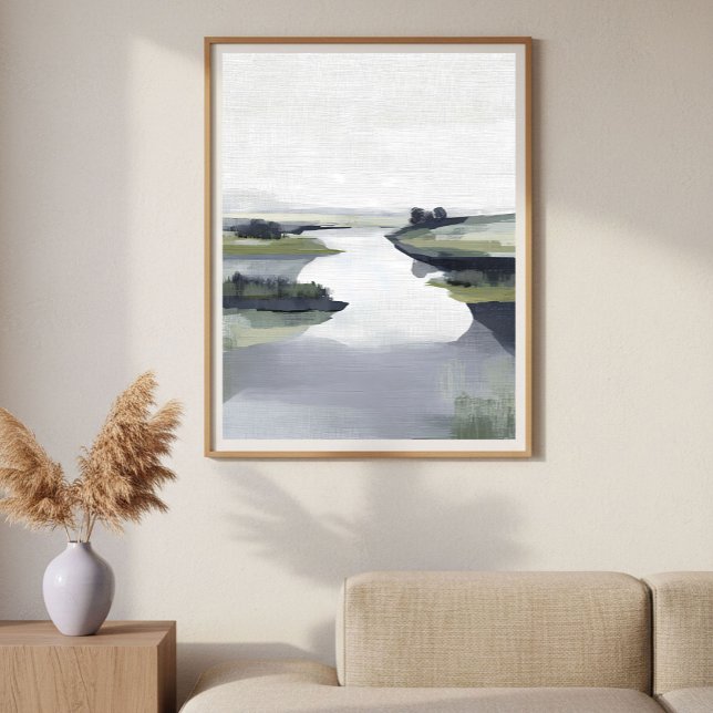 Ruhiges Flusstal Minimale Abstrakte Landschaft Poster (Von Creator hochgeladen)