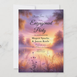 Ruhiges Glühen des Abends am See Einladung