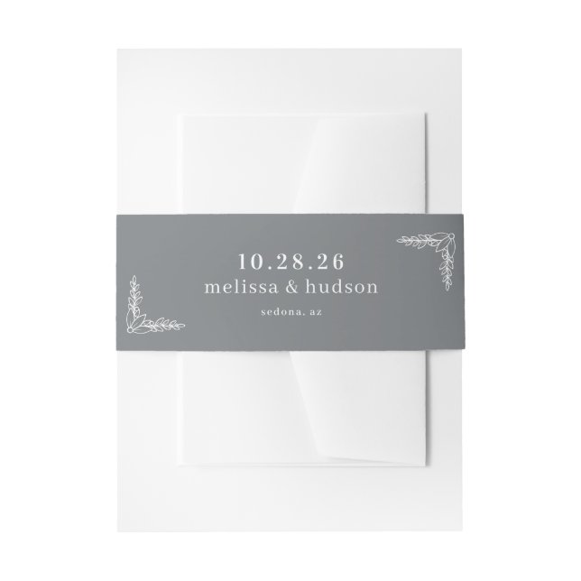 Ruhiges Grau Botanisch Einladungsbanderole (Vorderseite Beispiel)