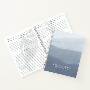 Ruhiges Grau- und Weißverlauf Modernes Design Notizbuch