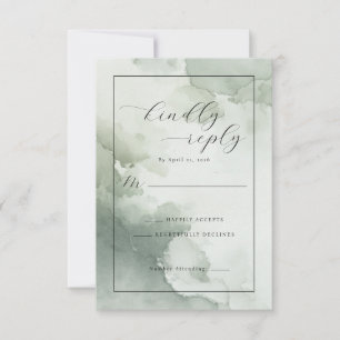 Ruhiges Grün Aquarell RSVP Karte