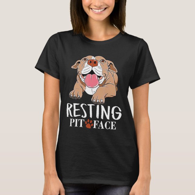 Ruhiges Pit Face Shirt Funny Pitbull Lover (Vorderseite)
