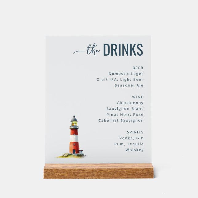 Ruhiges Rotes Wasserfarben-Leuchtturm Acrylschild (Vorderseite)
