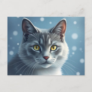 Ruhiges russisches blaues Portrait mit Soft Blues Postkarte