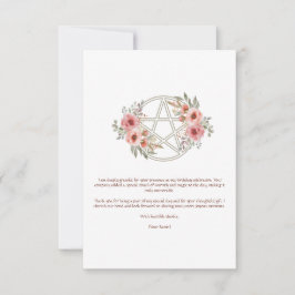 Ruhiges Sage Floral Pentagramm Geburtstag Dankeskarte