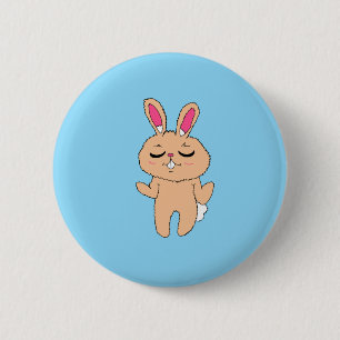 Ruhiges Schulterzucken-Häschen Button