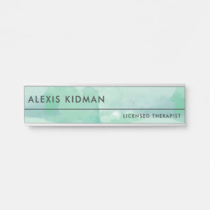 Ruhiges Seafoam Aquarell Türschild