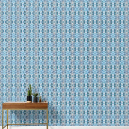 Ruhiges symmetrisches eisblaues abstraktes Muster Tapete