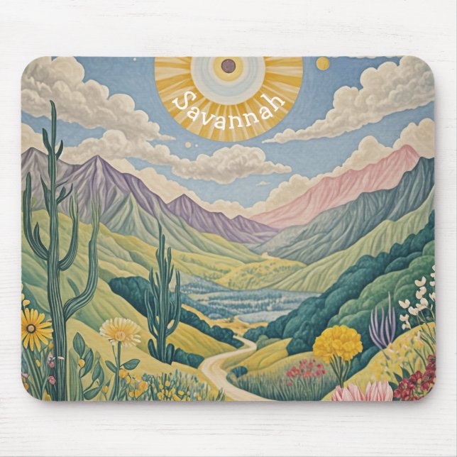 Ruhiges Tal: Pastelllandschaft Mousepad (Vorne)