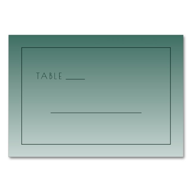 Ruhiges Teal-Minimalist-Tischschild Tischnummer (Vorderseite)